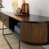 Ysé rounded mango wood and metal TV cabinet