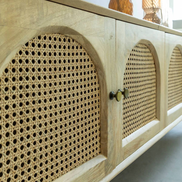 Edana mango wood and cane TV cabinet