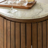 Bar in mango wood and Siena white marble