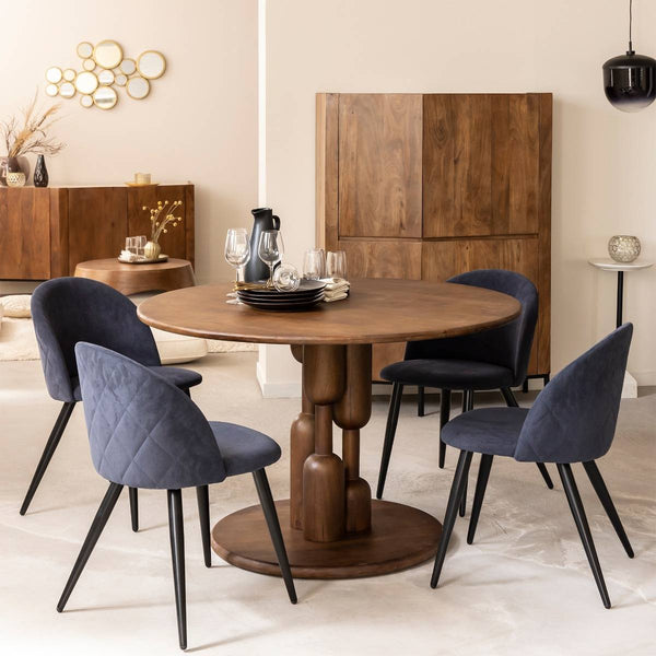 Zola round mango wood dining table