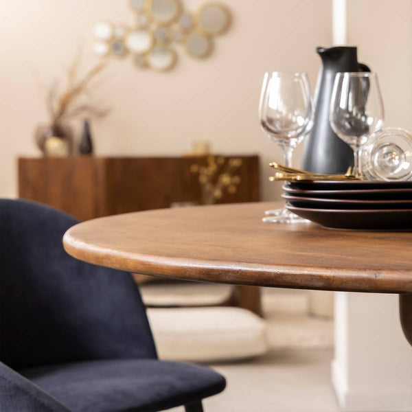 Zola round mango wood dining table