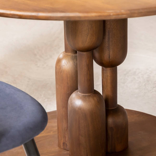 Zola round mango wood dining table