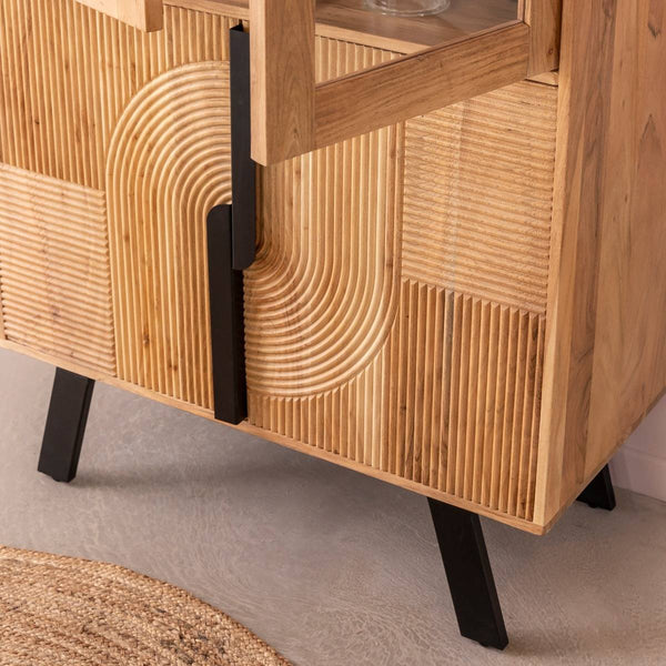 Mano acacia wood and metal display case