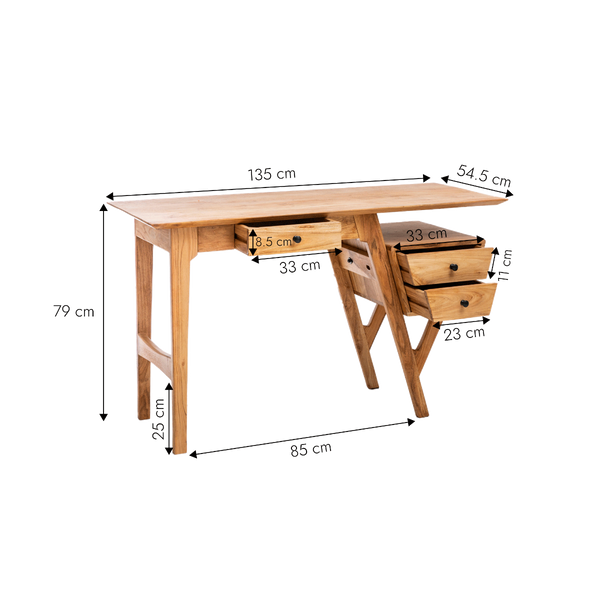 Eliott acacia wood desk