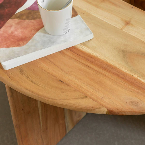 Astare round acacia wood coffee table