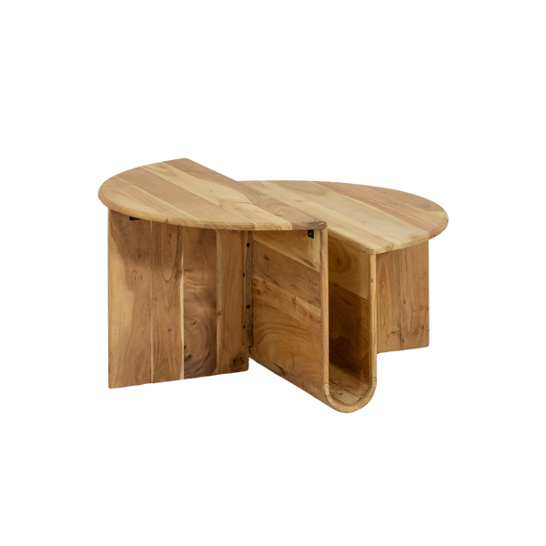 Astare round acacia wood coffee table
