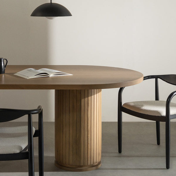 Oval dining table 200x110 cm in mango wood Analis