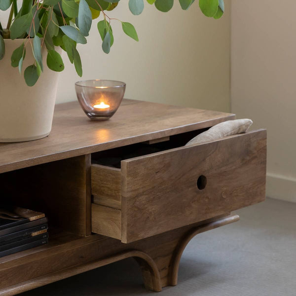 Daelan Dark Mango Wood TV Stand