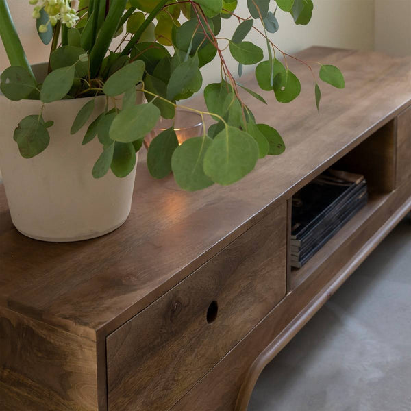 Daelan Dark Mango Wood TV Stand