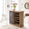 Helsinki brushed mango wood and metal bar cabinet