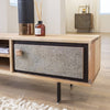 TV cabinet in acacia wood and Como stone