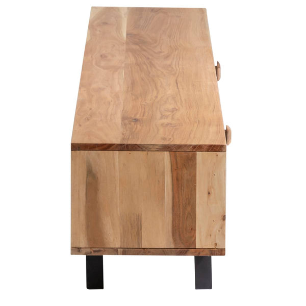 TV cabinet in acacia wood and Como stone