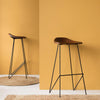 Archi Brown Leather Bar Stool