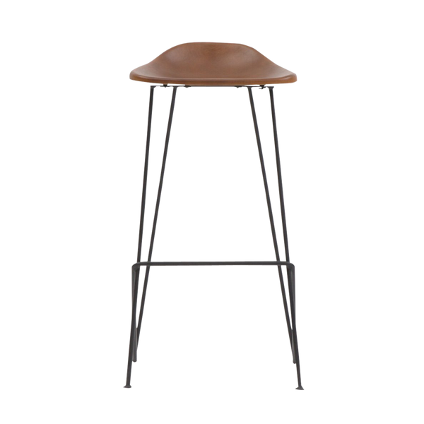 Archi Brown Leather Bar Stool