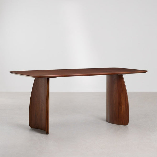 Rectangular dining table 180x90 cm in MDF with walnut veneer Luanda