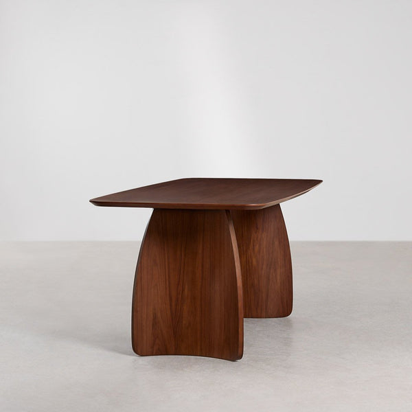 Rectangular dining table 180x90 cm in MDF with walnut veneer Luanda
