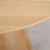 Round table set Ø120 cm in ash veneer Aura and 4 dining chairs in wood and bouclé fabric Lucca
