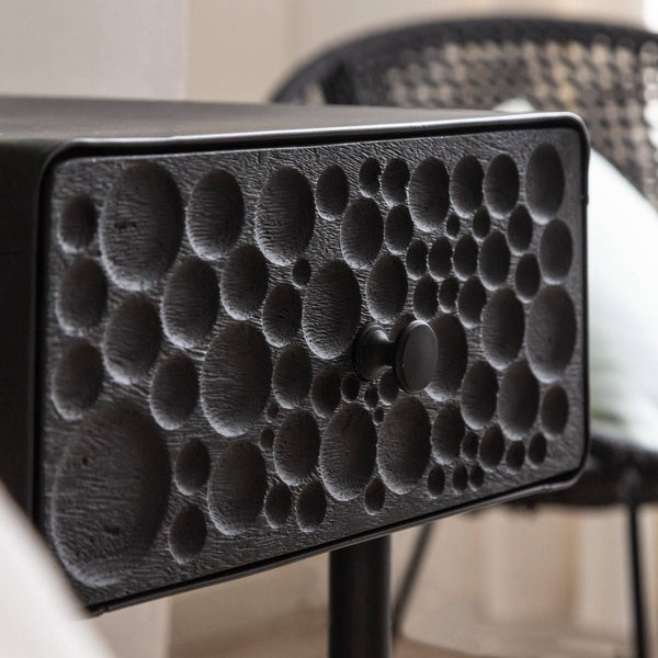 Liv mango wood and metal bedside table