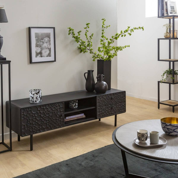 Liv mango wood and metal TV cabinet