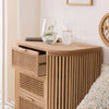 Guido bedside table in cane and pine wood