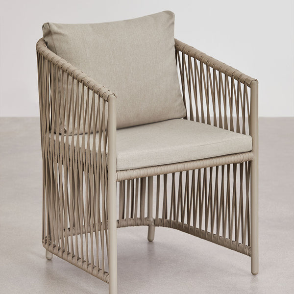 Sophie Sophie garden chair with armrests in aluminium and braided rope