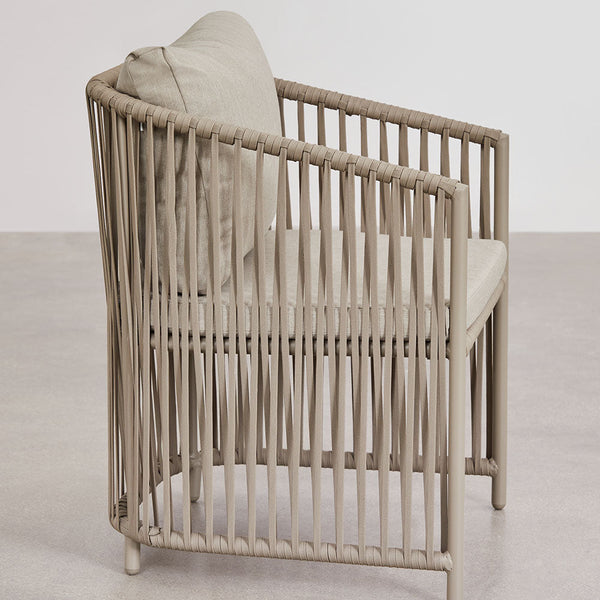 Sophie Sophie garden chair with armrests in aluminium and braided rope