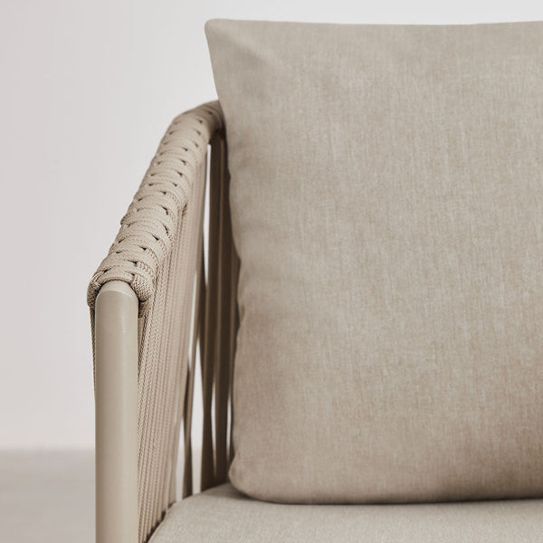 Sophie Sophie garden chair with armrests in aluminium and braided rope