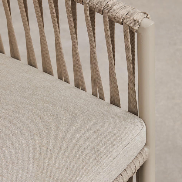 Sophie Sophie garden chair with armrests in aluminium and braided rope