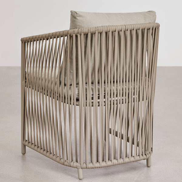 Sophie Sophie garden chair with armrests in aluminium and braided rope