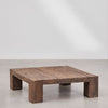 Square coffee table 100x100 cm in recycled Juvira wood