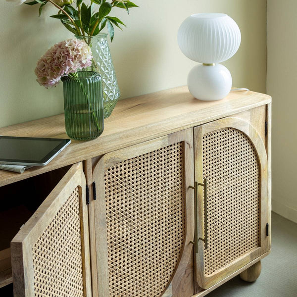 Thora mango wood and cane sideboard