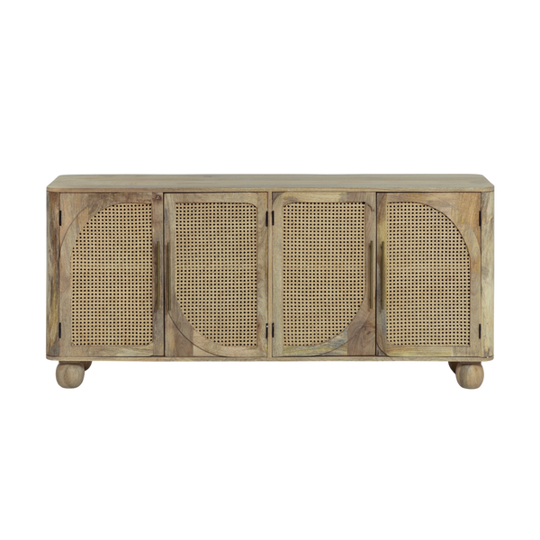 Thora mango wood and cane sideboard
