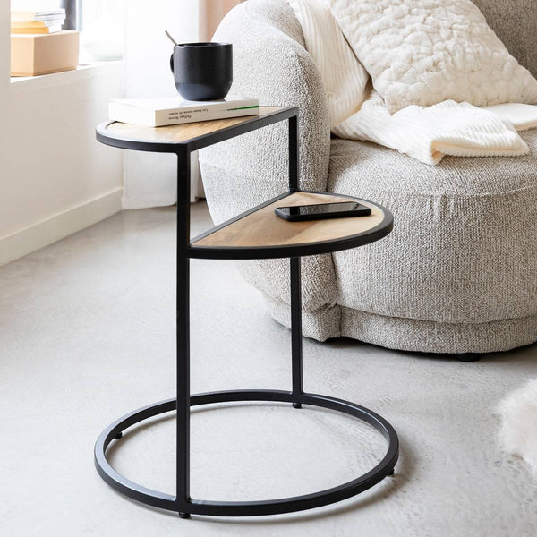 Maelle mango wood and metal side table