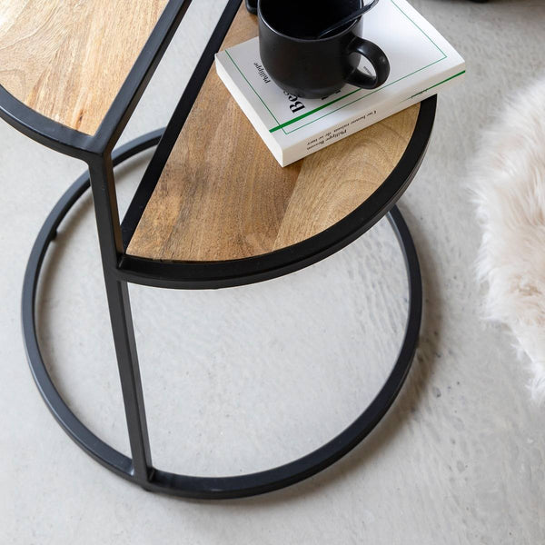 Maelle mango wood and metal side table