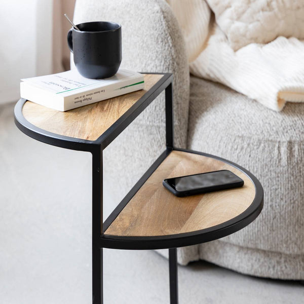 Maelle mango wood and metal side table