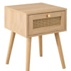 Birlea Oak Croxley Rattan 1 Drawer Bedside Table