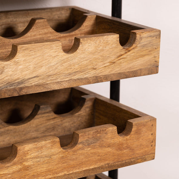 WenniWall-mounted wine rack for 18 bottles in wood Wenni Style