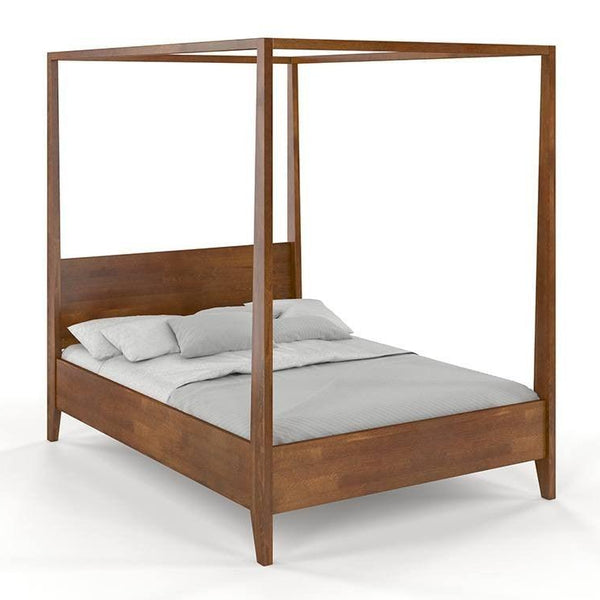 Preyas Mango wood Teak Finish Wooden Bed #17 - Duraster