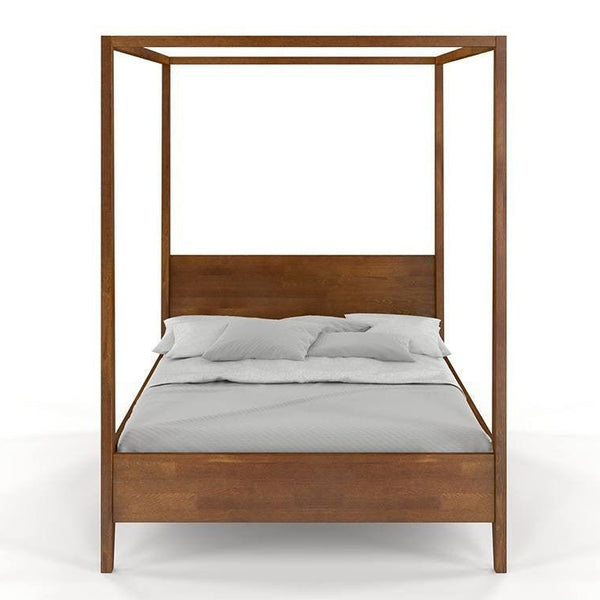 Preyas Mango wood Teak Finish Wooden Bed #17 - Duraster