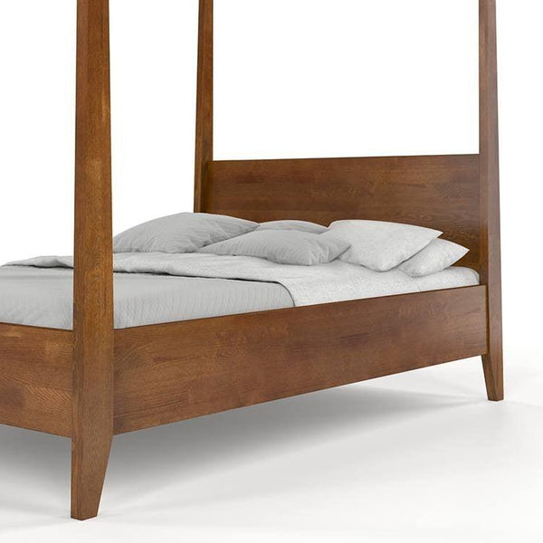 Preyas Mango wood Teak Finish Wooden Bed #17 - Duraster