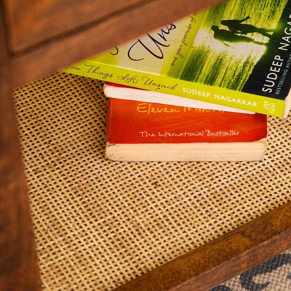 Rotterdam Stylish Acacia wood Cane Side table#2 - Duraster