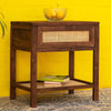 Rotterdam Stylish Acacia wood Cane Side table#2 - Duraster