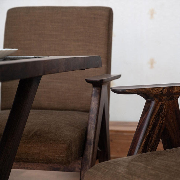 Acacia Wood 6 Seater Dining Table Set