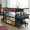 Bar reclaimed wood 168x56x85 multi-colored lacquered INDUSTRIAL #17