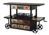 Bar reclaimed wood 168x56x85 multi-colored lacquered INDUSTRIAL #17