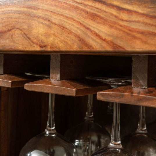 Wine rack Sheesham 50x36x180 walnut waxed TORONTO #249