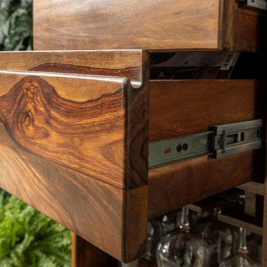 Wine rack Sheesham 50x36x180 walnut waxed TORONTO #249