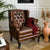Wing chair genuine leather 88x80x108 brown CHESTERFIELD #101