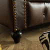 2-seater sofa in genuine leather 158x82x75 brown CHESTERFIELD #102