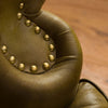 Wing chair genuine leather 88x81x105 green CHESTERFIELD #301